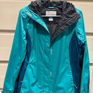 Columbia Omni-Tech Waterproof Rain Jacket Teal Small